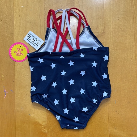 The Childrens Place Girls Tidal Stars and Stripes Bathing Suit Size 9-12 Month - Picture 3 of 3